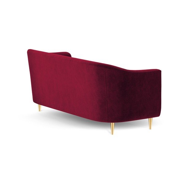 Czerwona aksamitna sofa Kooko Home Corde, 175 cm-image-3