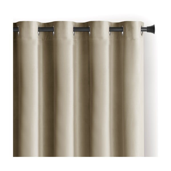 Brązowa/beżowa aksamitna zasłona częściowo zaciemniająca (dimout) 140x245 cm Eyelets – Restilo