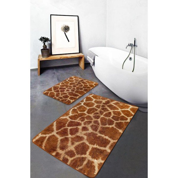 Brązowe aksamitne dywaniki łazienkowe zestaw 2 szt. 60x100 cm – Mila Home-image-3