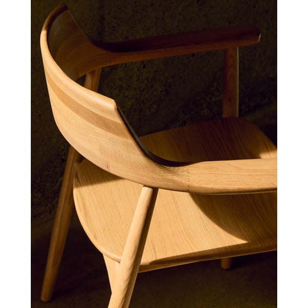 Krzesło z litego drewna dębowego w naturalnym kolorze Fondes – Kave Home-image-3
