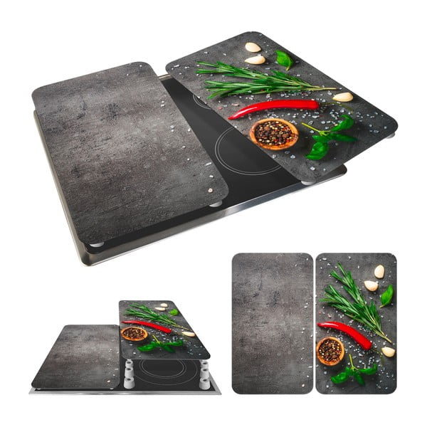 Szklane płyty ochronne na kuchenkę zestaw 2 szt. 52x30 cm Rosemary – Maximex-image-3