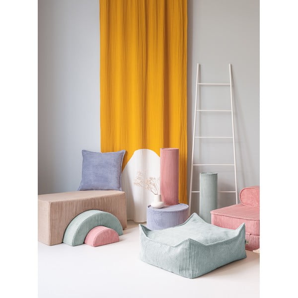 Miętowy sztruksowy dziecięcy worek do siedzenia Square – Wigiwama-image-3