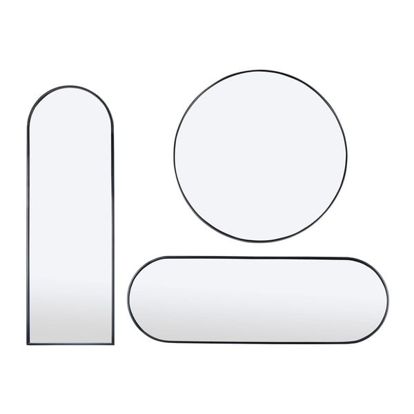 Czarne lustro ścienne Bonami Essentials Layla, ø 80 cm-image-3