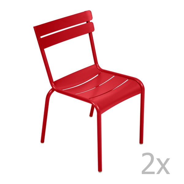 Zestaw 2 makowych krzeseł Fermob Luxembourg