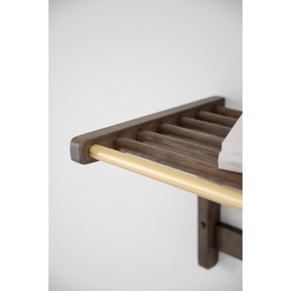 Ciemnobrązowy wieszak ścienny z litego drewna dębowego Inverness – Rowico-image-1