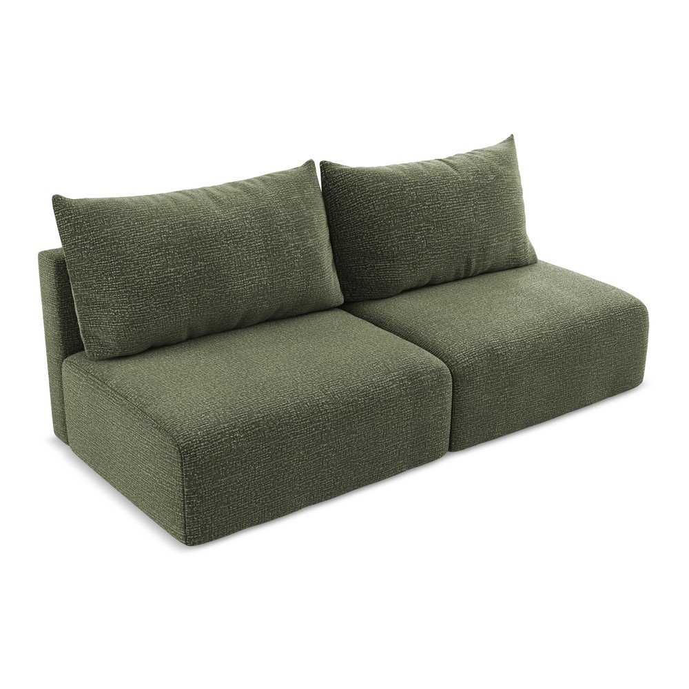 Zielona rozkładana/ze schowkiem sofa 216 cm Kalena – Makamii (zdjęcie 4)