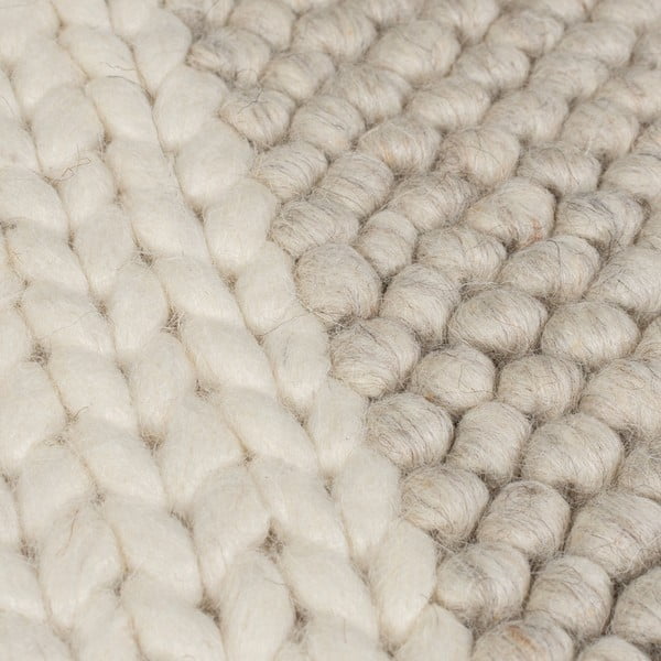 Beżowy chodnik z mieszanki wełny tkany ręcznie 60x230 cm Minerals Patchwork – Flair Rugs-image-3