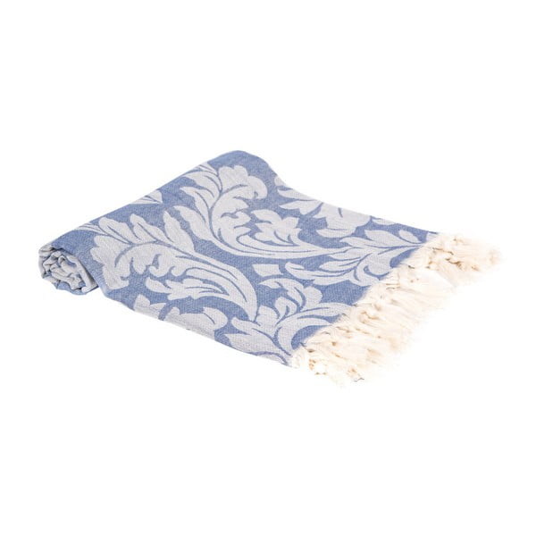 Granatowy ręcznik kąpielowy tkany ręcznie Ivy's Nesrin, 100x180 cm