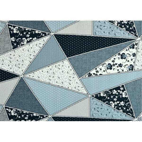 Biało-niebieska pościel dwuosobowa z kory 200x220 cm Triangle -image-1