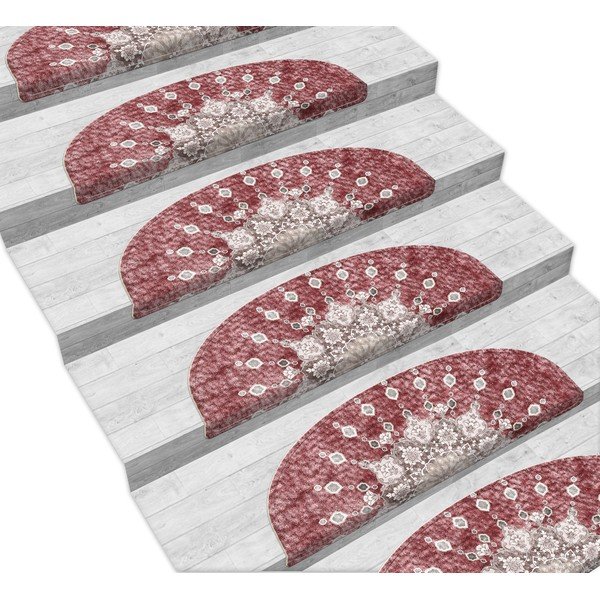 Czerwone dywaniki na schody zestaw 16 szt. 65x20 cm Chakra – Vitaus-image-1