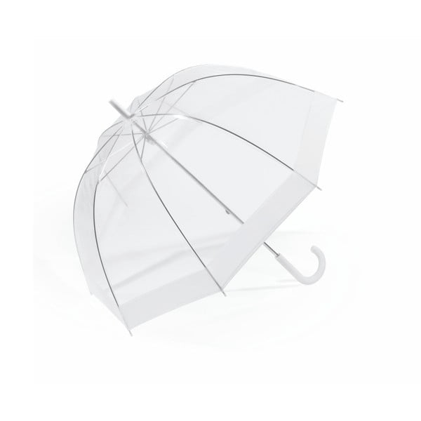Przezroczysty parasol z białymi detalami Birdcage, ⌀ 85 cm