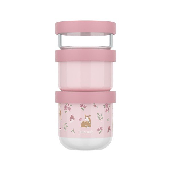 Jasnoróżowe plastikowe pojemniki śniadaniowe dla dzieci 3 szt. Fairy Garden – Mepal-image-3