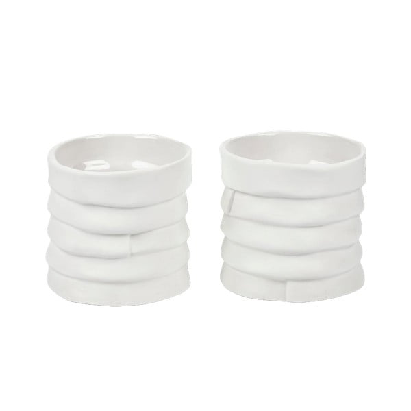 Porcelanowe świeczniki zestaw 2 szt. Ribbon – Mette Ditmer Denmark
