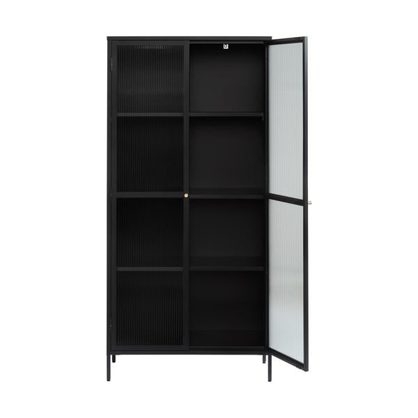 Czarna metalowa witryna 90x190 cm Bronco – Unique Furniture-image-3