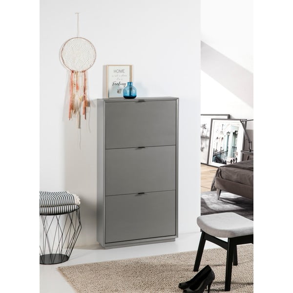 Szara szafka na buty z 3 szufladami Marckeric Luka-image-1