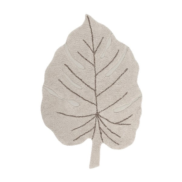 Beżowy bawełniany dywan dziecięcy tkany ręcznie odpowiedni do prania 120x180 cm Monstera Natural – Lorena Canals