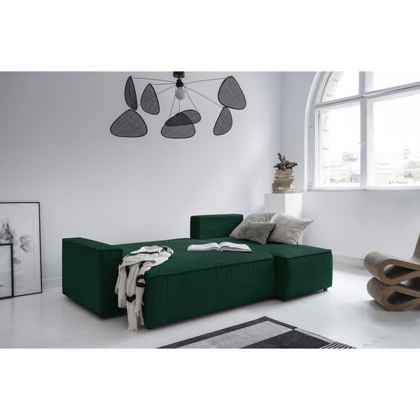 Ciemnozielony sztruksowy rozkładany narożnik (strona zmienna) Brave Dave – Miuform-image-4