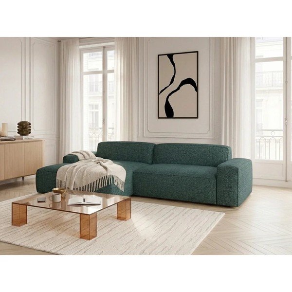 Zielony rozkładany/z elektryczną regulacją siedziska narożnik (lewostronny) Abel – Bobochic Paris-image-1