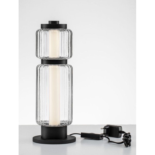 Szklana lampa stołowa LED w kolorze matowej czerni (wysokość 39 cm) Liesa – Nova Luce-image-3
