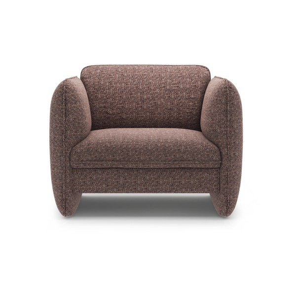 Brązowy fotel z tkaniny szenilowej Georgia – Micadoni -image-2
