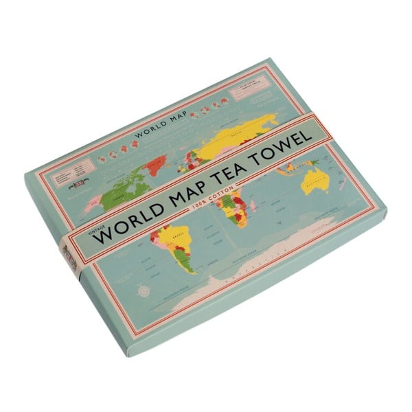 Ścierka kuchenna w pudełku Rex London World Map, 22x16 cm
