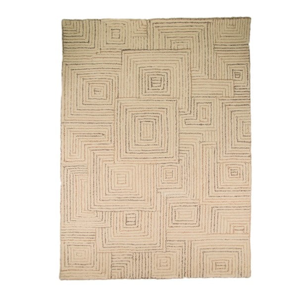 Dywan wełniany Maze, 80x150 cm, beżowy