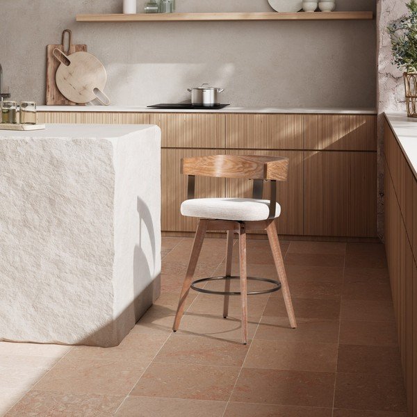 Kremowe/w naturalnym kolorze tapicerowane hokery zestaw z podłokietnikami 2 szt. Ilia – MOME-image-2