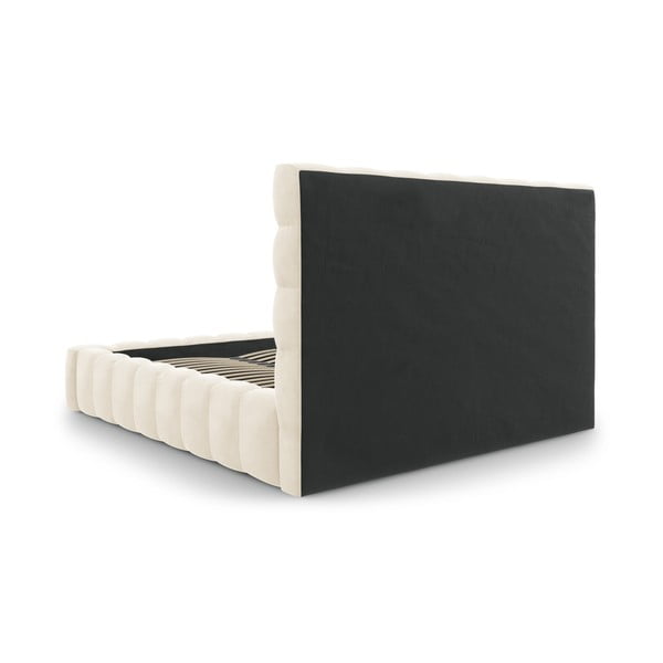 Beżowe tapicerowane łóżko dwuosobowe ze schowkiem i stelażem 180x200 cm Bali – Cosmopolitan Design-image-4