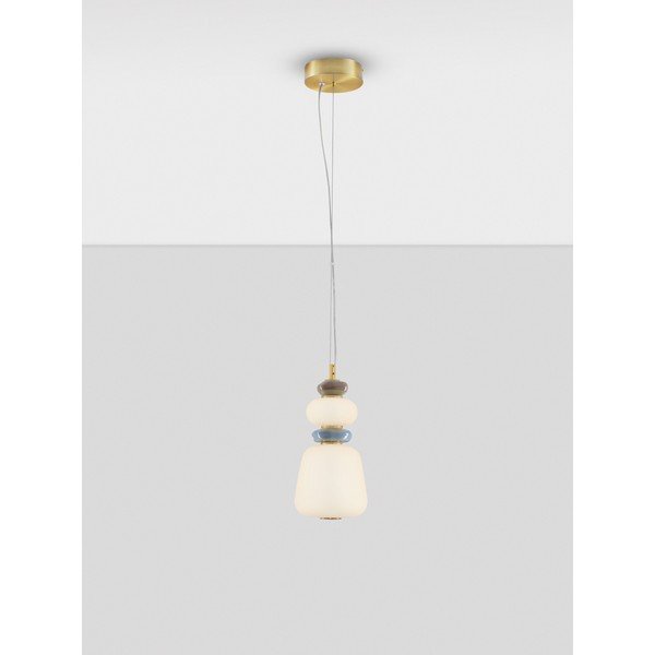 Biała/w kolorze złota metalowa lampa wisząca LED ze ściemniaczem z porcelanowym kloszem/ze szklanym kloszem ø 17 cm Palo – Nova Luce-image-4