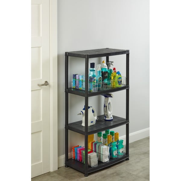Czarny plastikowy regał do garażu 61x130 cm – Addis-image-1