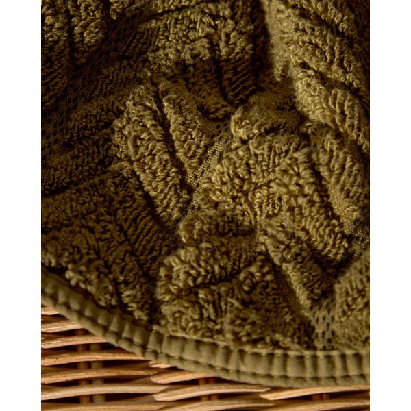 Zielony bawełniany ręcznik frotte 30x50 cm Rune – Kave Home-image-3