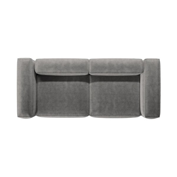 Jasnoszara sztruksowa sofa 264 cm Bergamo – Cosmopolitan Design-image-3
