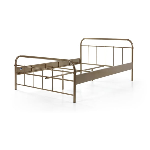 Brązowe metalowe łóżko dziecięce Vipack Boston Baby, 140x200 cm