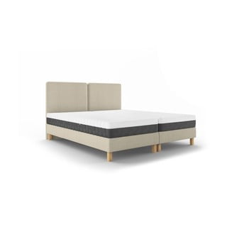 Beżowe łóżko dwuosobowe Mazzini Beds Lotus, 160x200 cm