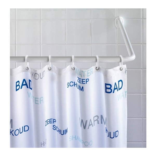 Biały uniwersalny drążek narożny na zasłonę prysznicową Wenko, ø 2 cm-image-2