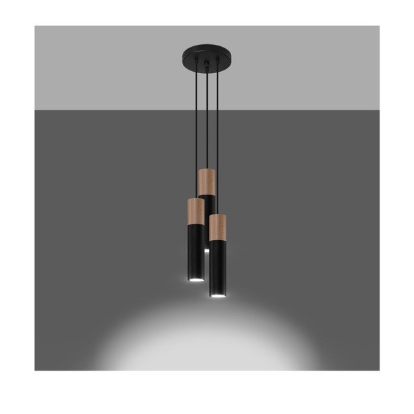 Czarna lampa wisząca ø 6 cm Paul – Sollux-image-2