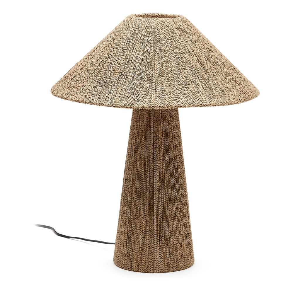 Jasnobrązowa lampa stołowa z kloszem z juty (wys. 46 cm) Renee – Kave Home