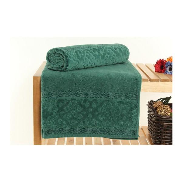 Zestaw 2 zielonych ręczników kąpielowych Meltem, 70x140 cm