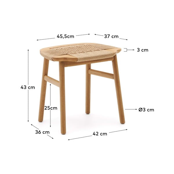 Stołek w naturalnym kolorze Enit – Kave Home-image-4