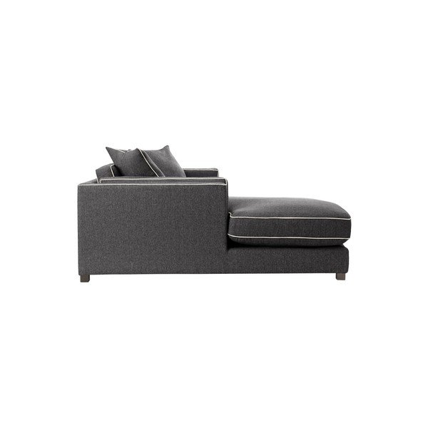 Antracytowy narożnik z szezlongiem po lewej stronie i kremowym wykończeniem Rodier Organdi-image-2