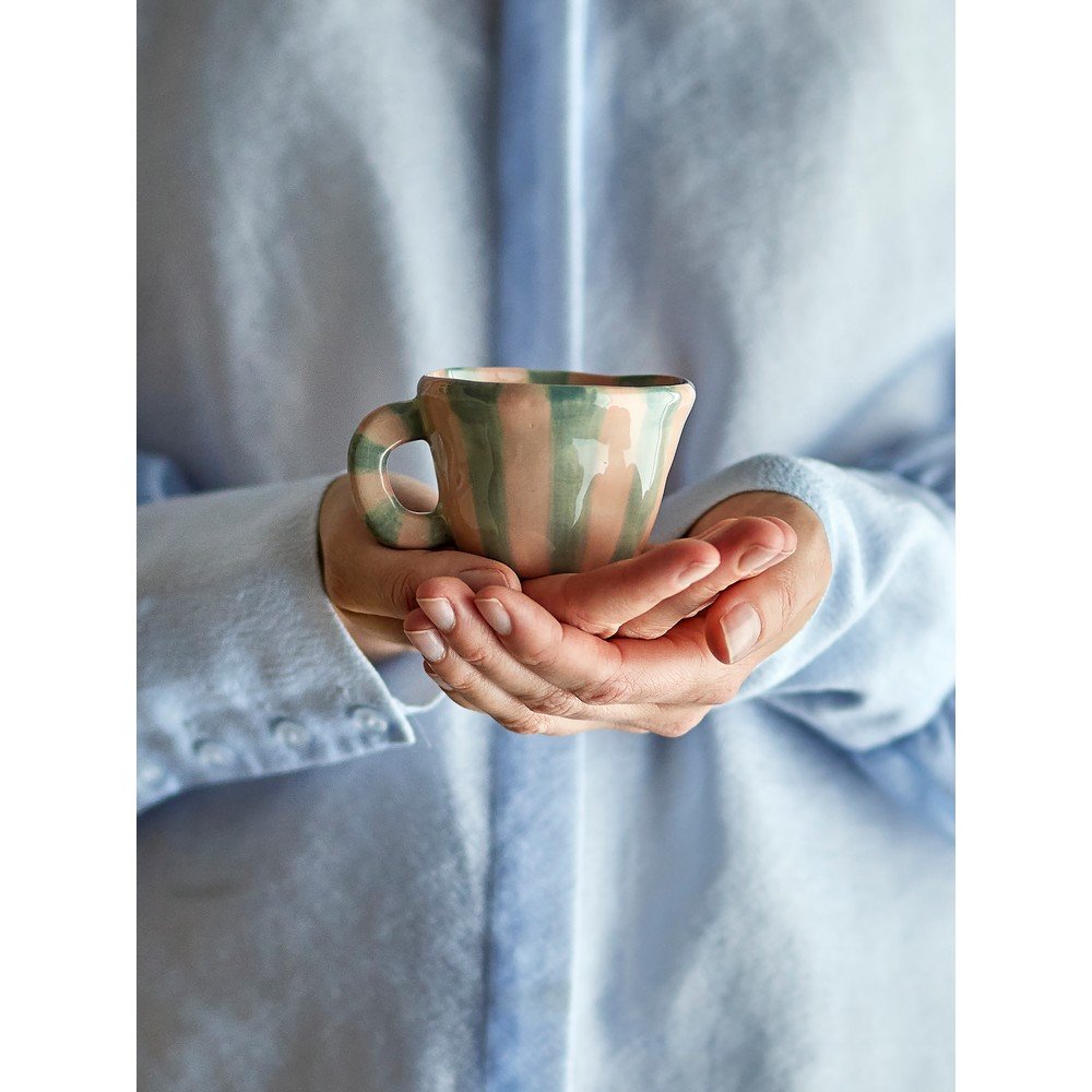 Jasnozielono-jasnoróżowa ceramiczna filiżanka na espresso 110 ml Nini – Bloomingville (zdjęcie 3)