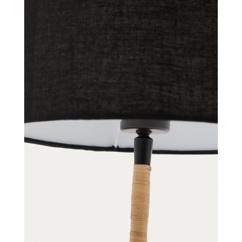 Czarna lampa stołowa z tekstylnym kloszem (wysokość 45 cm) Pina – Kave Home (zdjęcie 5)