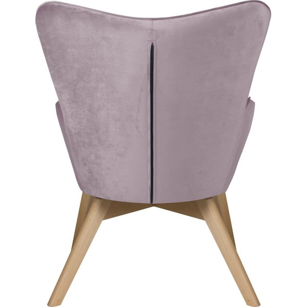 Lawendowy aksamitny fotel z podnóżkiem Niko – Ropez-image-4
