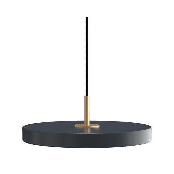 Antracytowa metalowa lampa wisząca LED ze ściemniaczem i metalowym kloszem ø 31 cm Asteria Plus – UMAGE