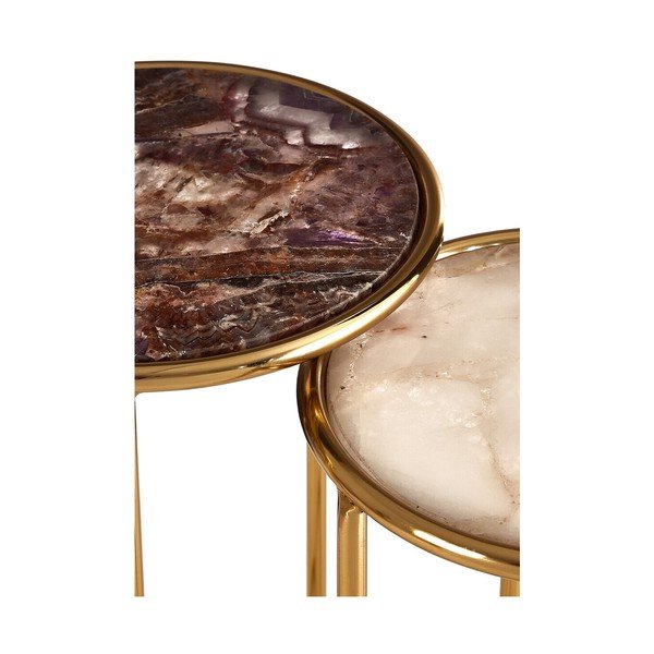 Okrągłe stoliki zestaw 2 szt. z kamiennym blatem ø 31 cm Vita – Premier Housewares-image-4