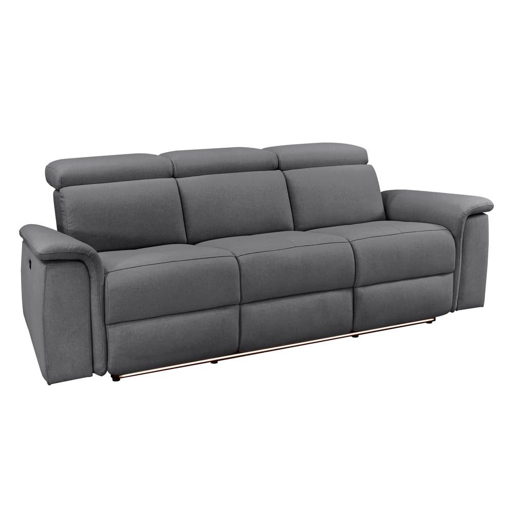 Szara skórzana sofa 211 cm Pareli – Støraa (zdjęcie 6)