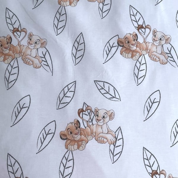 Jasnożółta bawełniana fluorescencyjna pościel dziecięca jednoosobowa 140x200 cm Lion King "Best friends" – Jerry Fabrics-image-4