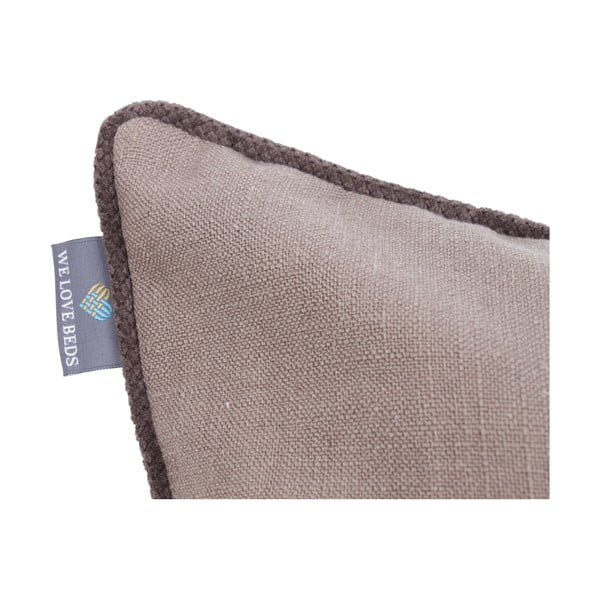 Ciemnobrązowa poszewka na poduszkę WeLoveBeds Flax Dark Chocolate, 50x50 cm-image-1
