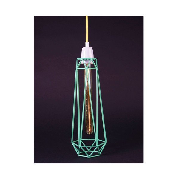 Miętowa lampa wisząca z żółtym kablem Filament Style Diamond #2-image-1