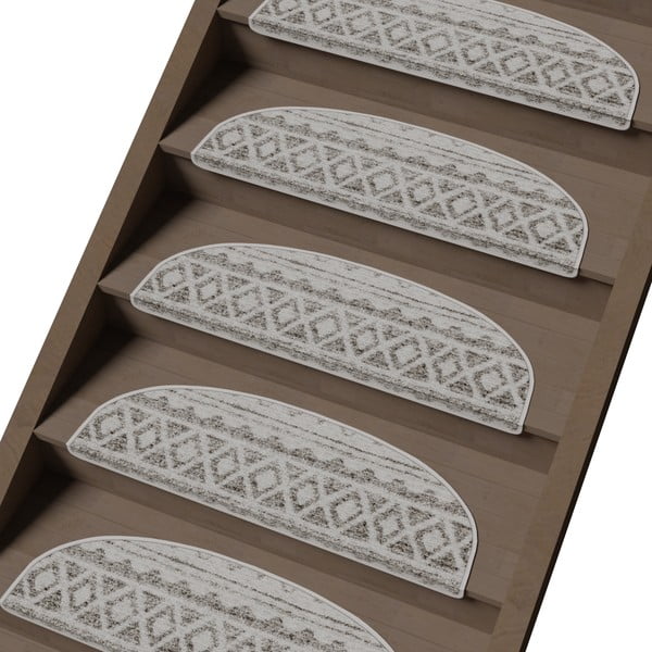 Kremowe dywaniki na schody zestaw 16 szt. 20x65 cm Cottage Warmth – Vitaus-image-1